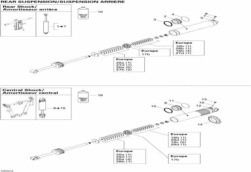  SkiDoo  Mach Z 1000 SDI, 2005 - Take Apart Shock, Rear