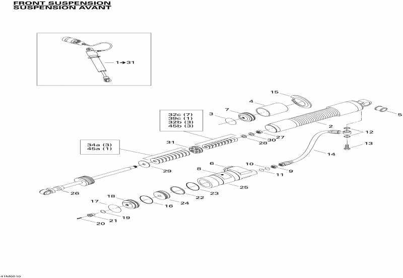 snowmobile  ����������� MX Z X 440 Racing, 2005 - Take Apart Shock, Front