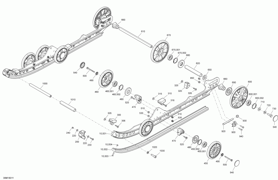  Skidoo  MXZ 600 CARB, 2018 - Suspension Rear Mxz  600 Carb Inferior