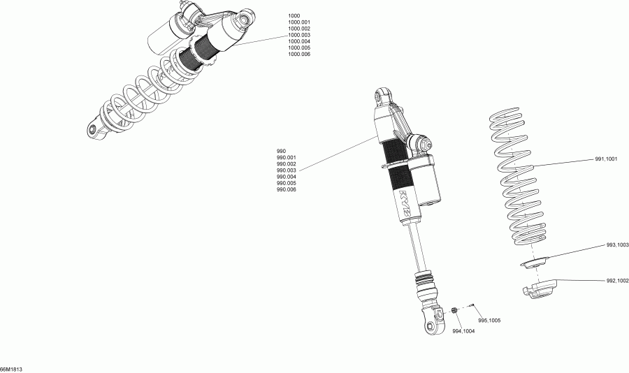 MXZ 600RS - Racing, 2018 - Shocks Rear Mxz Rs