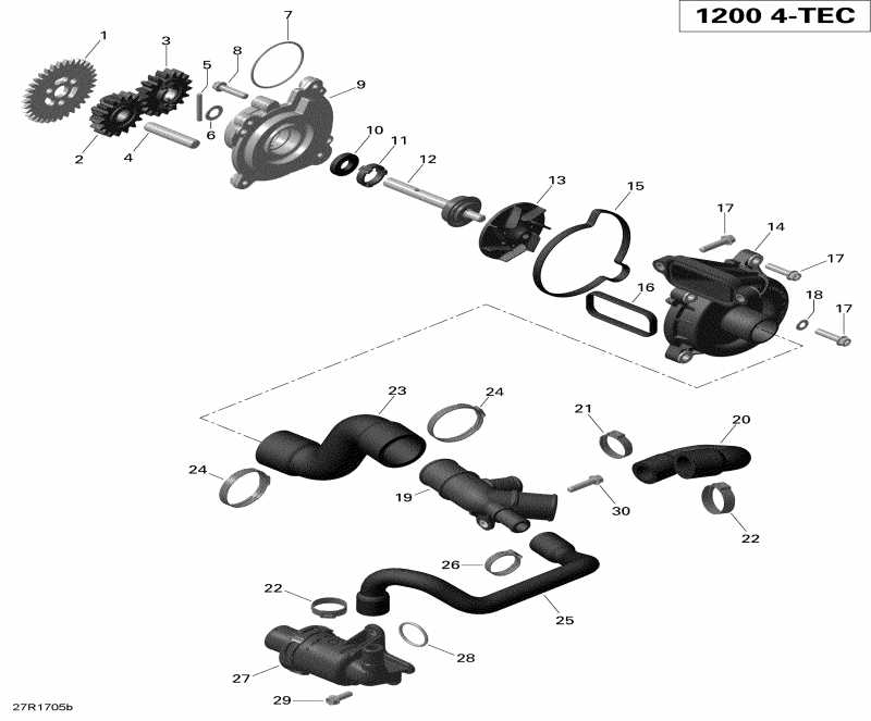 SkiDoo - Engine Cooling 1200itc 4-tec (gt Le Renegade Enduro)