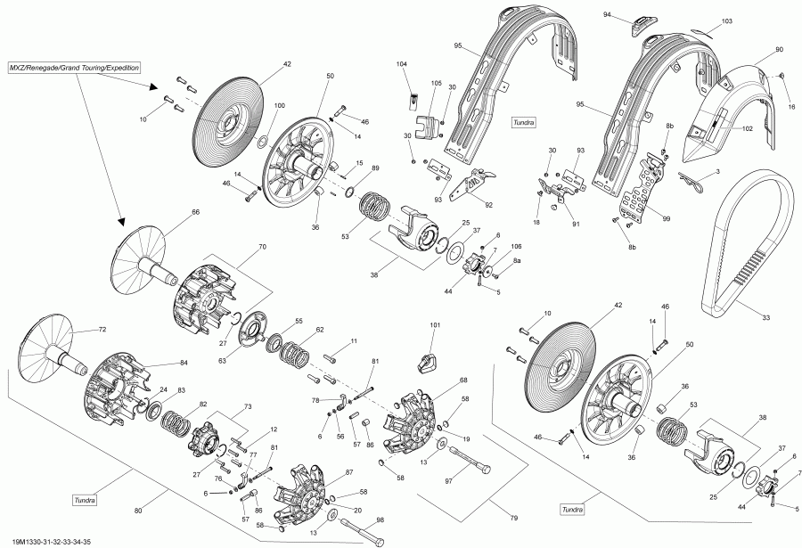  ski-doo EXPEDITION SPORT 600 ACE (4-TEMPS) XP, 2013  - Pulley System
