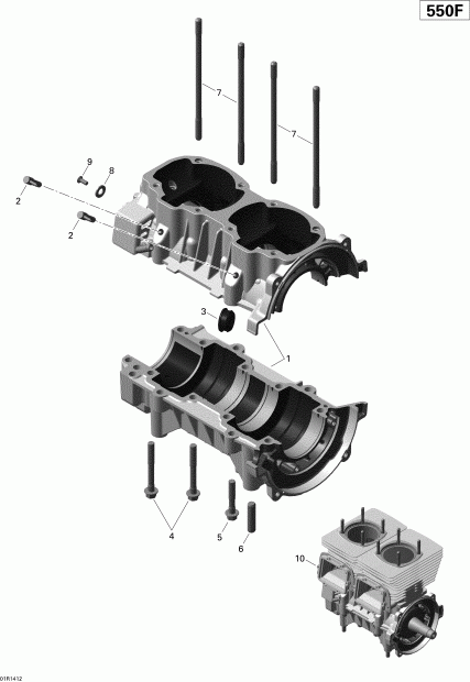 RENEGADE SPORT 550F XP, 2014 - Crankcase