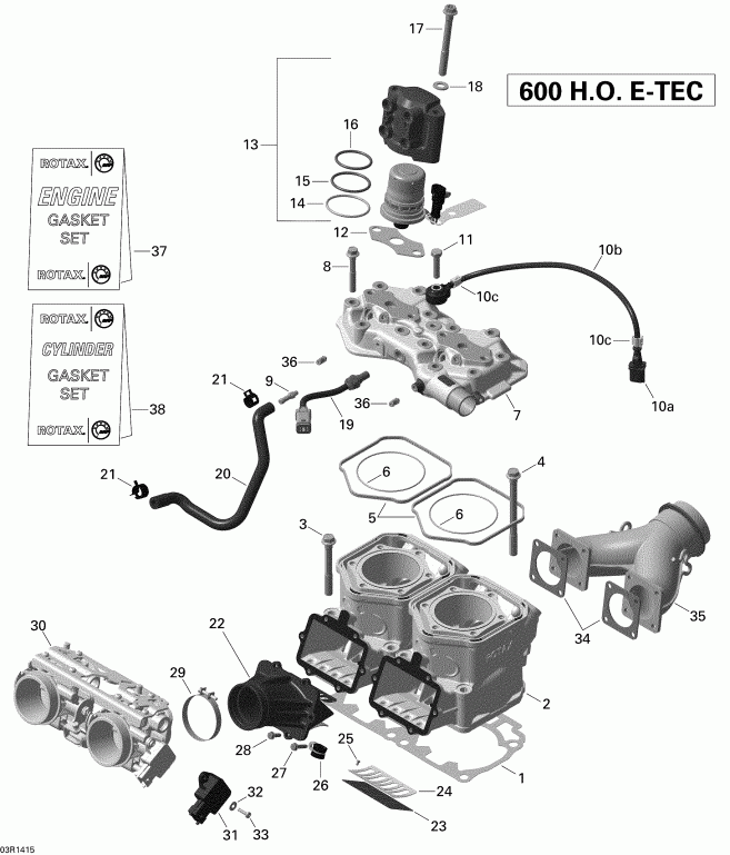 snowmobile Skidoo TUNDRA XTREME 600HOE XP, 2014  -   Injection System