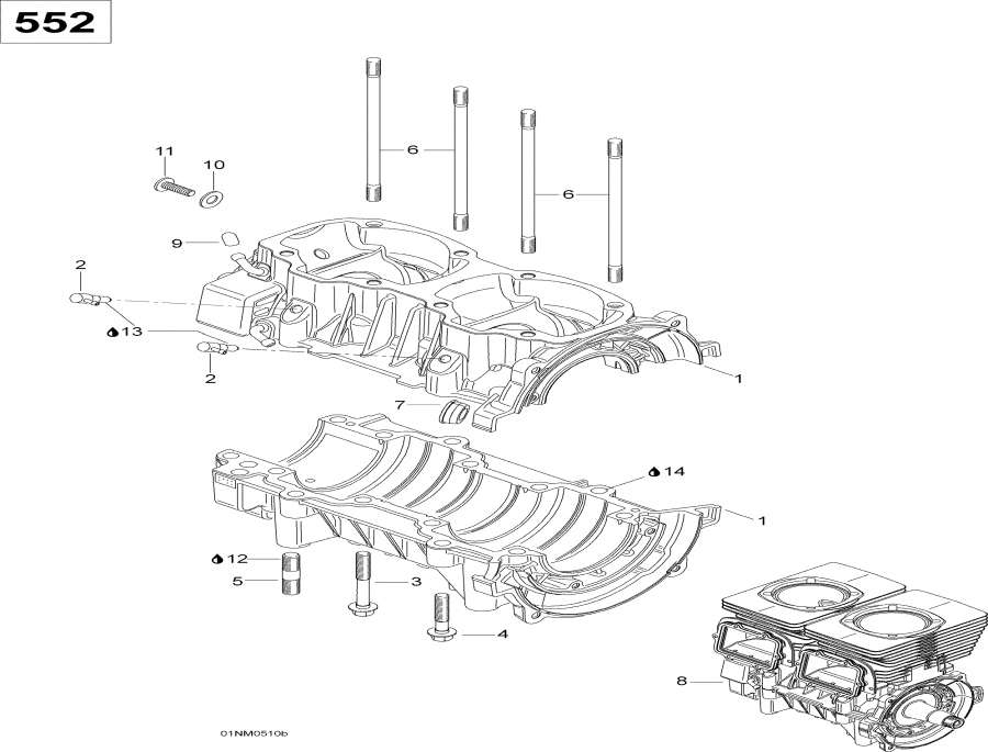 Snowmobiles Lynx  -   552 / Crankcase 552