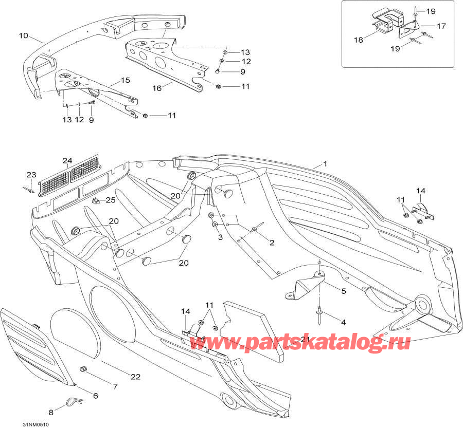 Snowmobile Lynx  -  , 550, 550rc - Bottom Pan, 550, 550rc