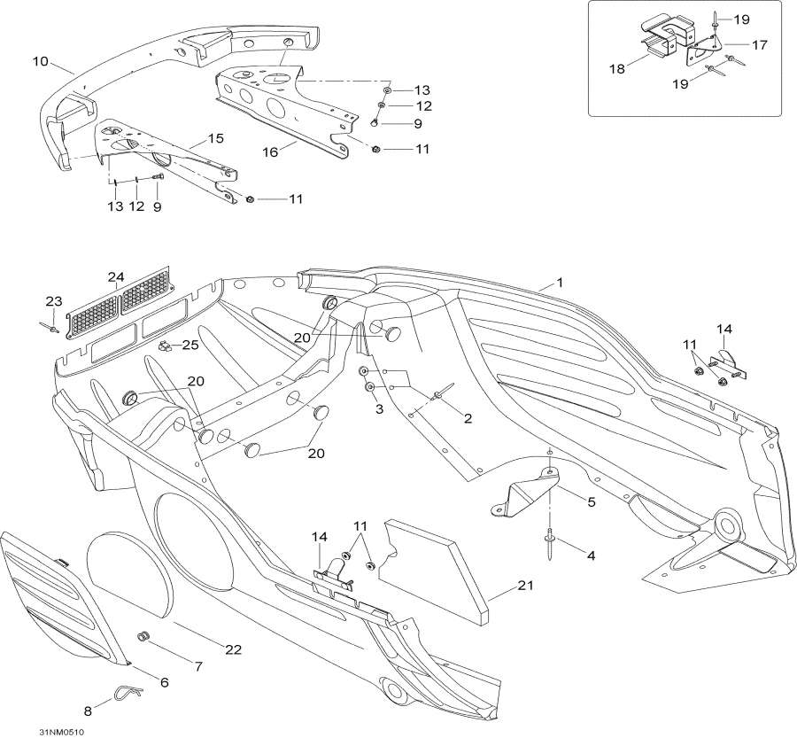 Snowmobile   - Bottom Pan, 550, 550rc