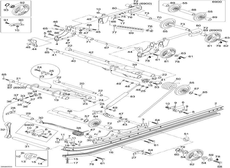 Snow mobile lynx  - Rear Suspension, 5900fce
