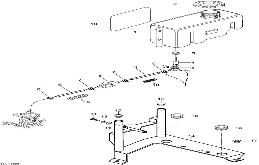 Snowmobiles   - Oil Tank And Support /    Sport