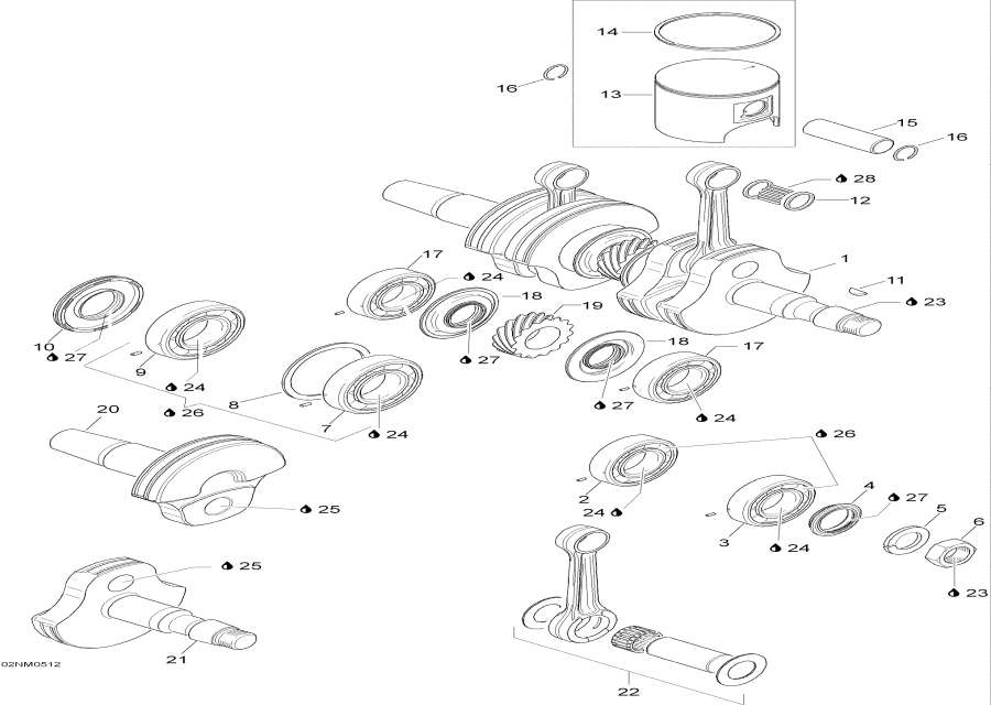  lynx  - Crankshaft And Pistons