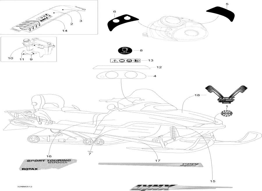 Snow mobile Lynx  - Decals - 