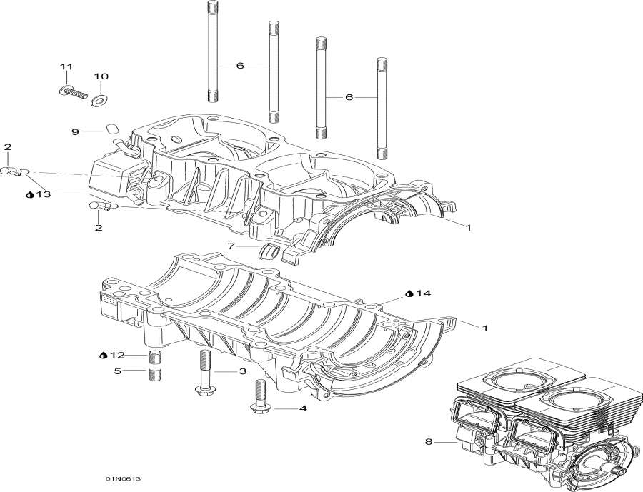 Snow mobile   - Crankcase /  