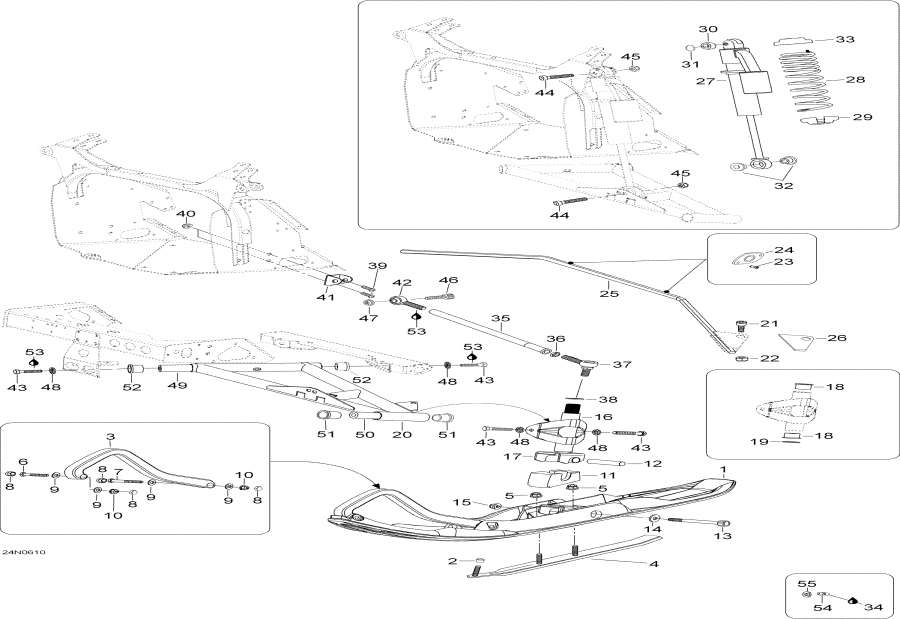 Snowmobile lynx  - Front Suspension And Ski