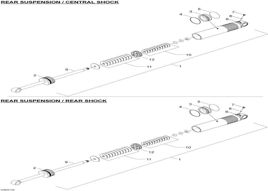 Snowmobiles lynx  - Take Apart Shock, Rear