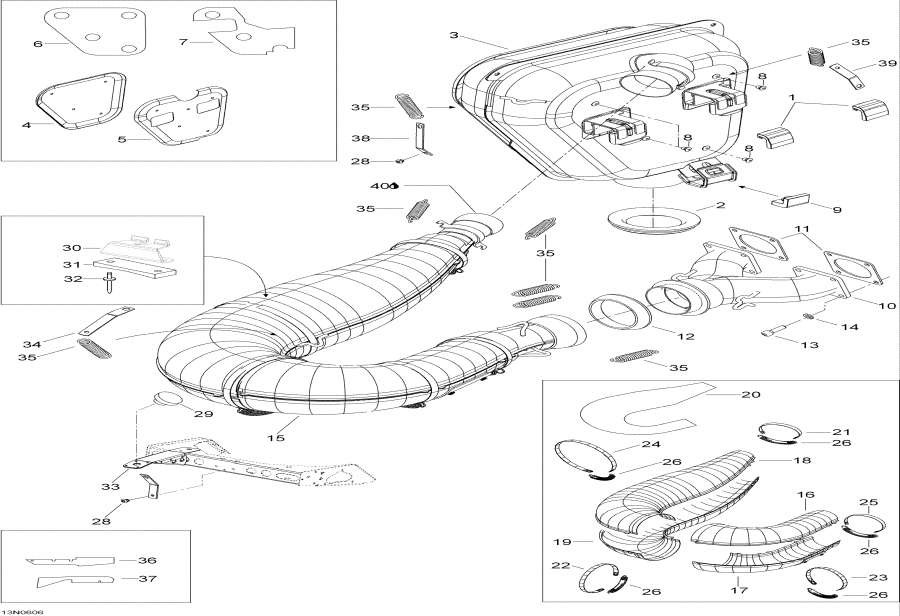 Snowmobiles Lynx  - Exhaust System
