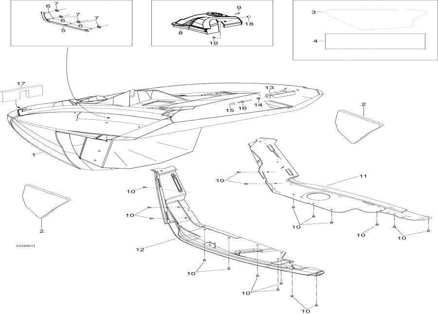 Snowmobiles Lynx  - Bottom Pan -  