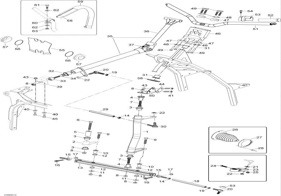 Snowmobile lynx  -   System - Steering System