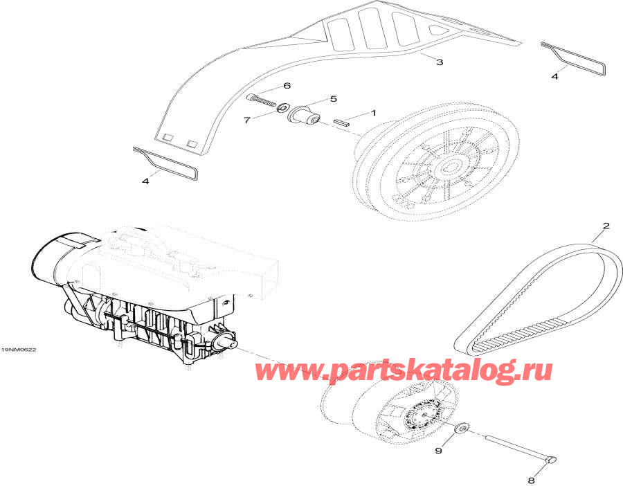 Snowmobiles Lynx  -  System - Pulley System