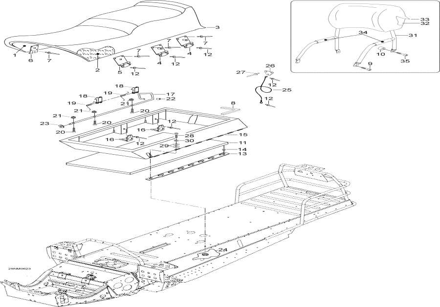 Snow mobile lynx  -  / Seat