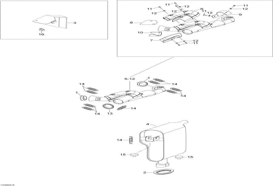 Snowmobiles lynx  - Exhaust System /  