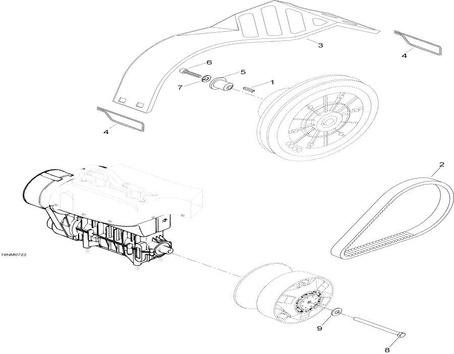 Snowmobile Lynx  -  System / Pulley System