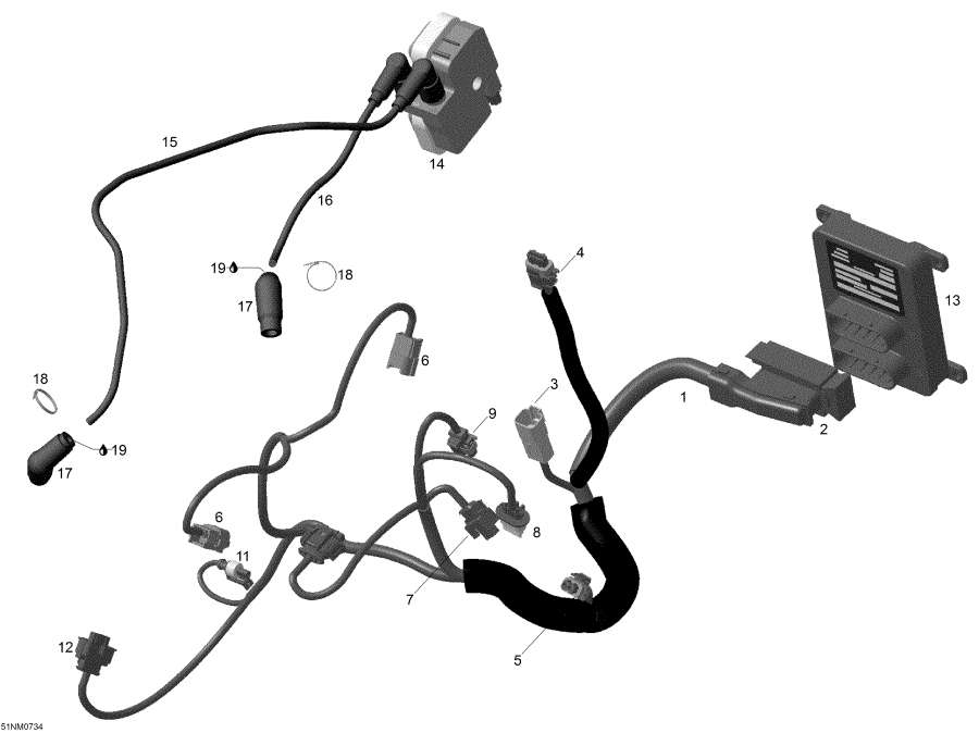 Snowmobile   -     Electronic Module - Engine Harness And Electronic Module