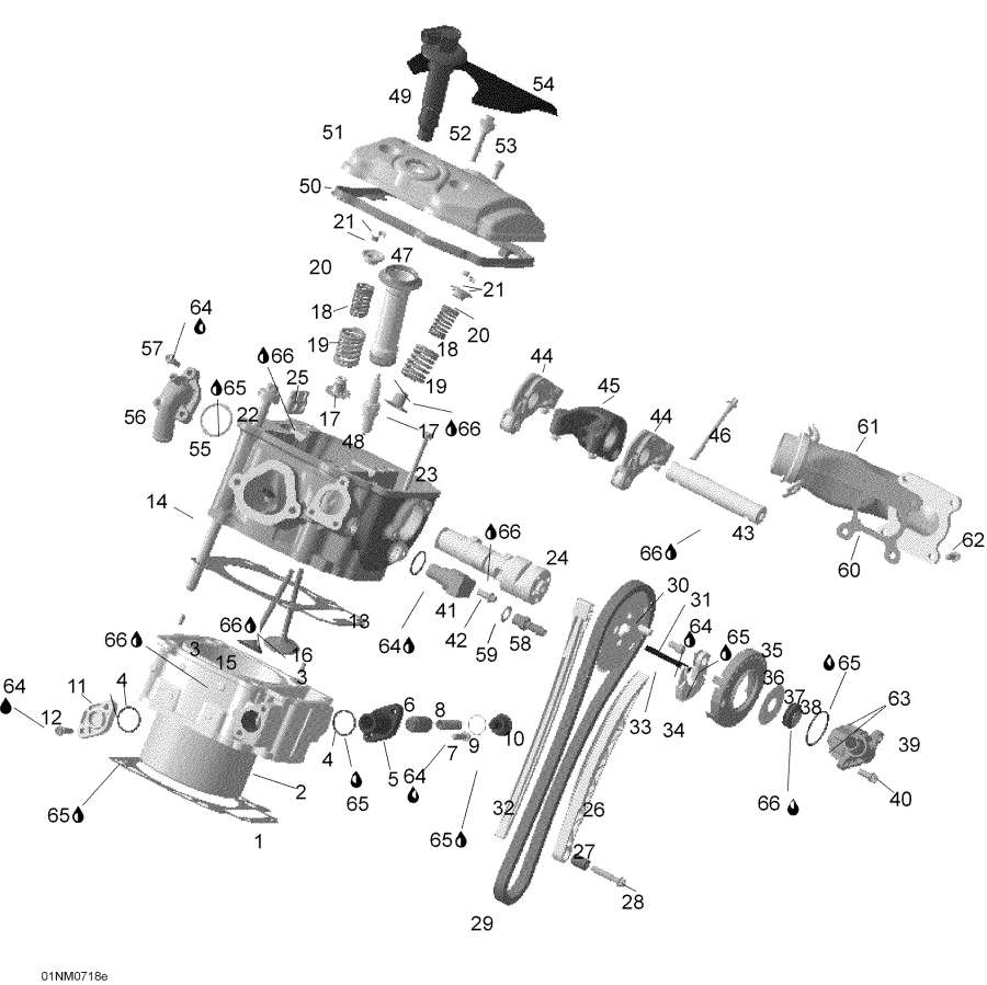 Snowmobiles Lynx  - Cylinterhead Rear