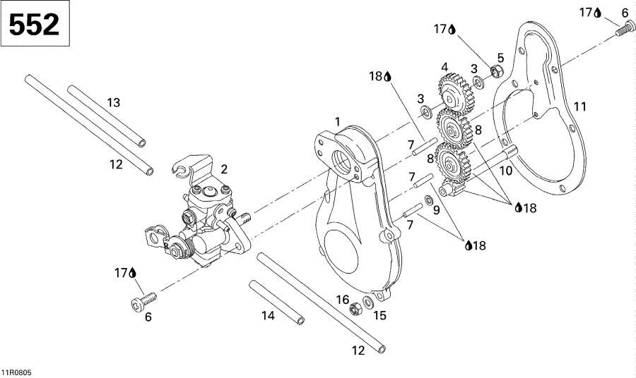 Snow mobile lynx  - Oil Pump -  