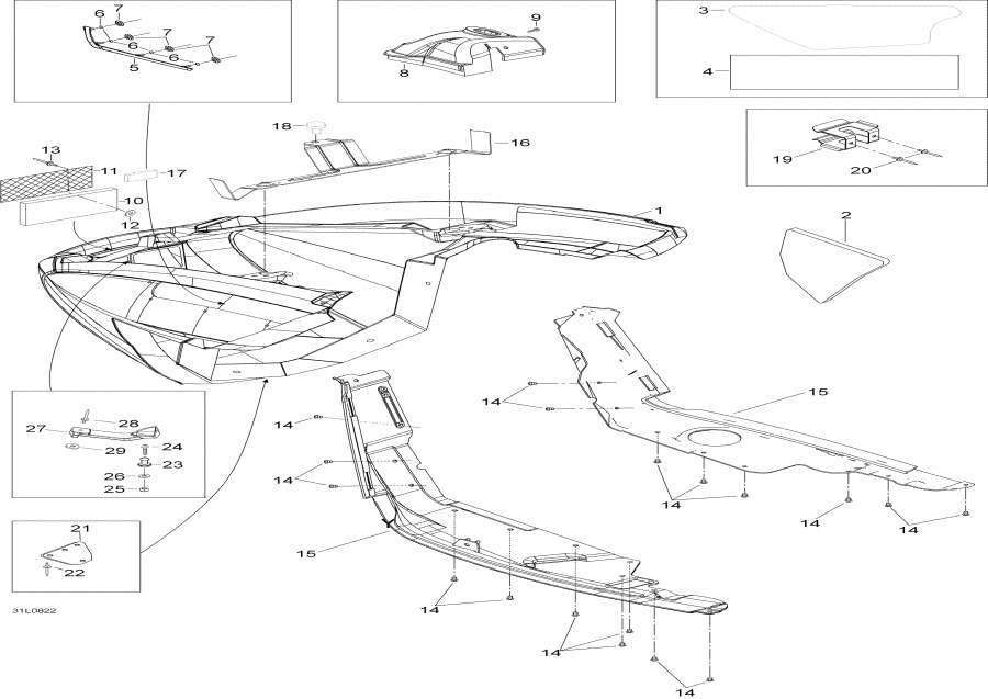 Snow mobile   - Bottom Pan /  