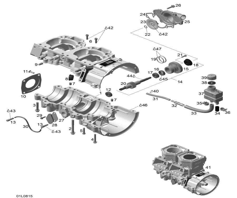 Snowmobiles Lynx  - Crankcase -  