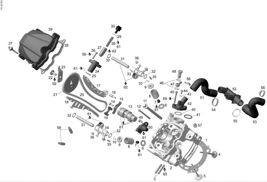 Snowmobiles Lynx  - Cylinder Head Front,   Front