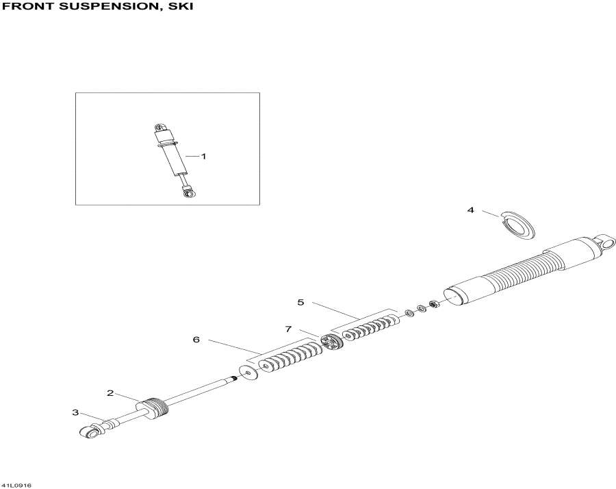 Snowmobiles   - Take Apart Shock, Ski - Take Apart Shock, Ski