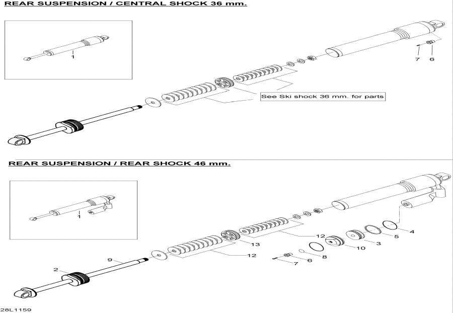 Snow mobile lynx  - Take Apart Shock Rear / Take Apart Shock Rear