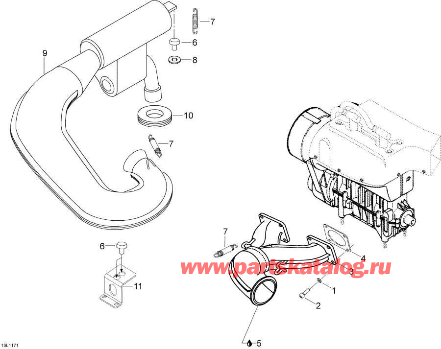 Snowmobile lynx  - Exhaust System /  