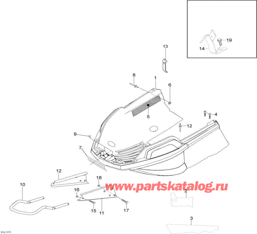 Snow mobile Lynx  - Bottom Pan -  