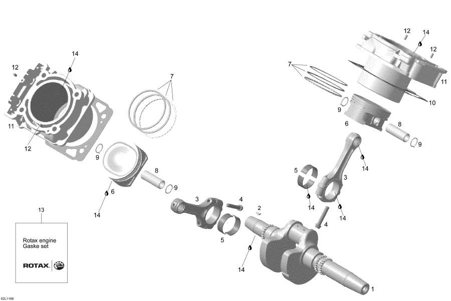 Snowmobile lynx  - Cylinder And Crankshaft