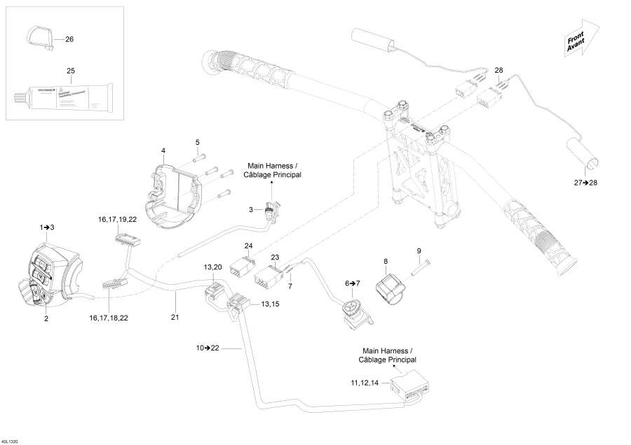 Snowmobile lynx  -   Wi   - Steering Wiring Harness