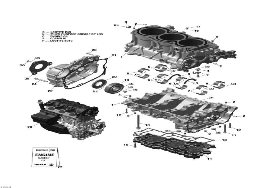 Snow mobile Lynx  - Engine Block
