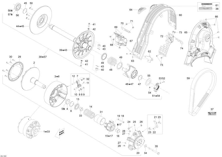 Snowmobile   - Pulley System /  System
