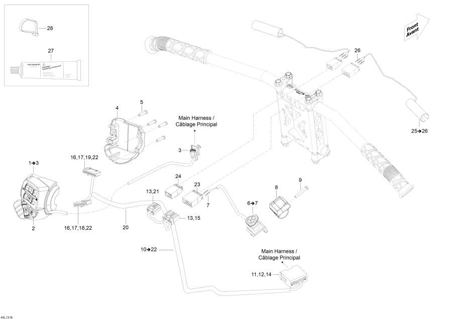 Snowmobiles lynx  -   Wi  ,Steering Wiring Harness