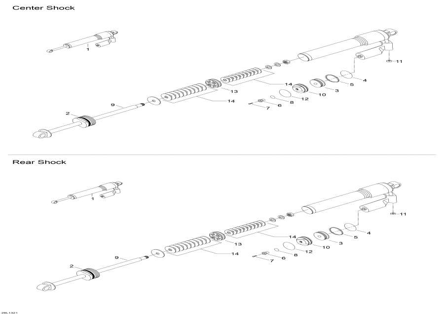 Snowmobiles Lynx  - Rear Shocks - Rear Shocks