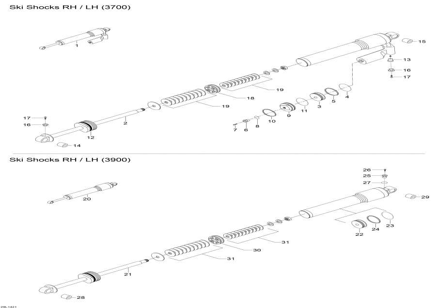 Snowmobiles   - Ski Shocks / Ski Shocks