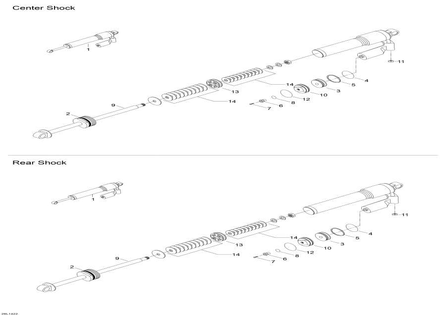 Snowmobile Lynx  - Rear Shocks - Rear Shocks