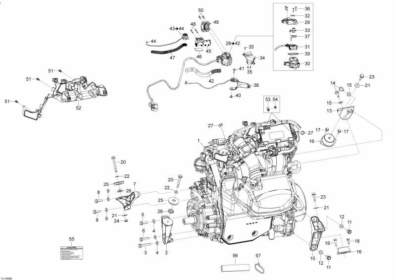 Snowmobile lynx  - Engine And Engine Support - 1200 4-tec - ��������� � ��������� S����port - 1200 4-tec