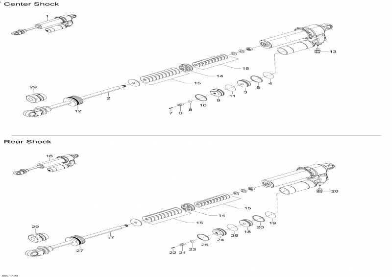 Snowmobiles lynx  - Take Apart Shock, Rear / Take Apart Shock, Rear Snowmobile Lynx  - Take Apart Shock, Rear