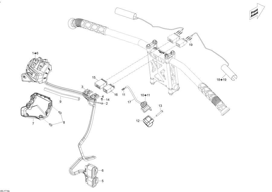 Snowmobile   - Steering Wiring Harness E-tec 2018 -   Wi   E-tec 2018