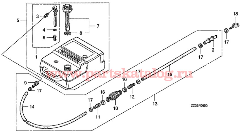   Honda BF60A LRTU, Fuel Tank