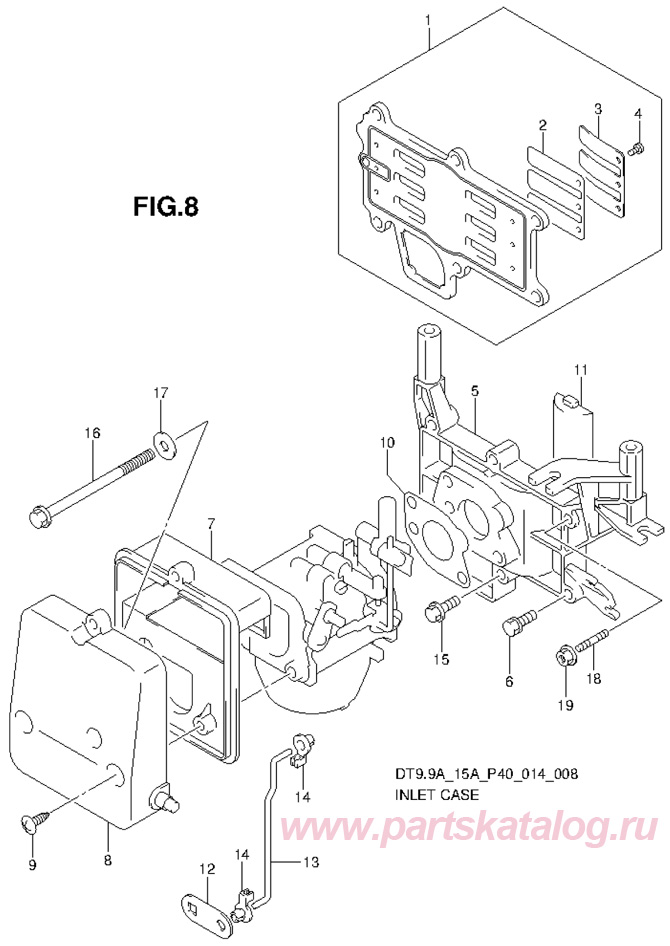 suzuki dt15ak p40 Inlet Case 2013,  