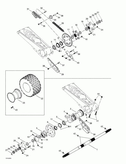   DS 650, 7404, 2000 - Drive System, Rear