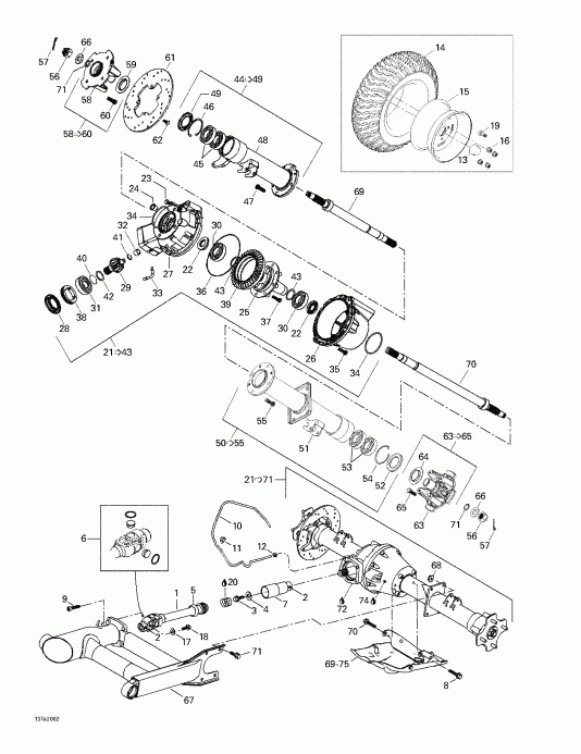  BRP Traxter, 7407/7408, 2000  - Drive System, Rear